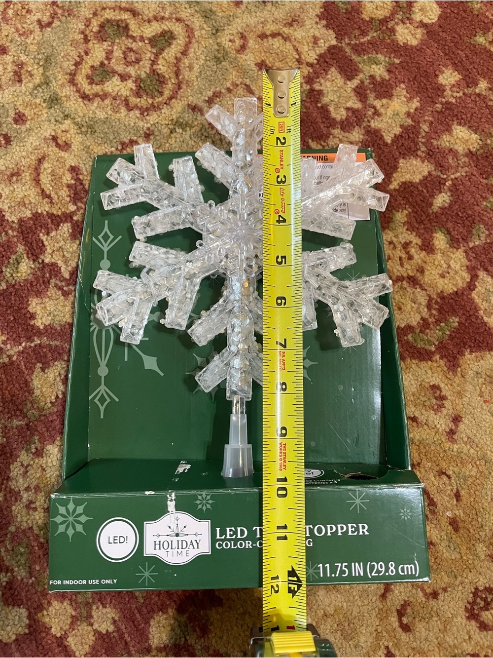 Holiday Time Clear LED Color-Changing Snowflake Tree Topper - Picture 14 of 17